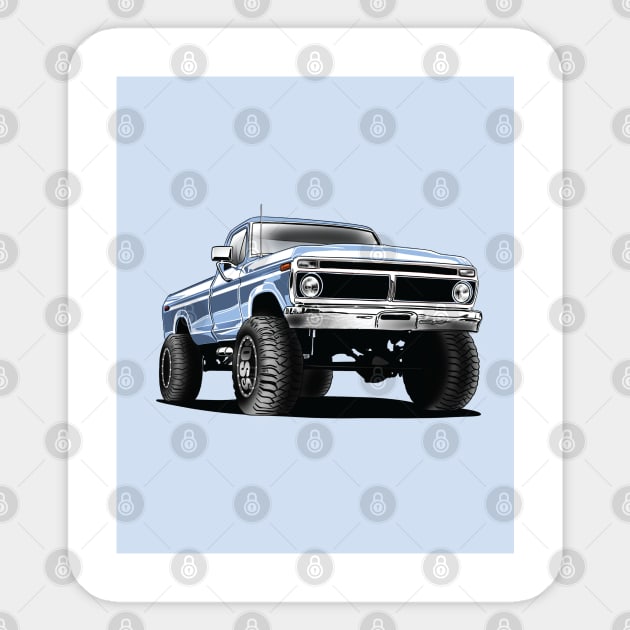 ford f250 obs truck blue poster Sticker by naquash